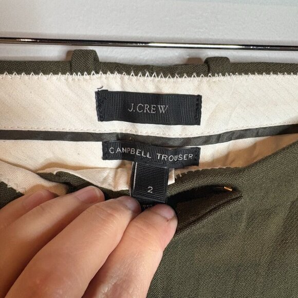 J. Crew dark green wool blend Campbell Trousers - Picture 3 of 5
